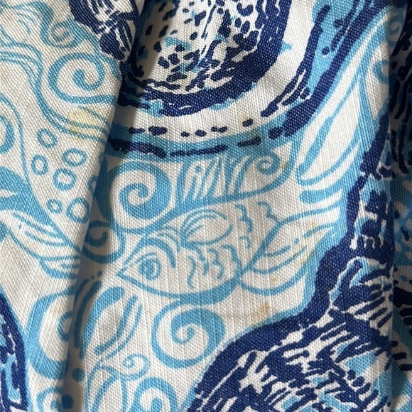 Y2K Lilly Pulitzer Regency True Blue Seashells Bubble Strapless Mini Dress - Picture 8 of 8